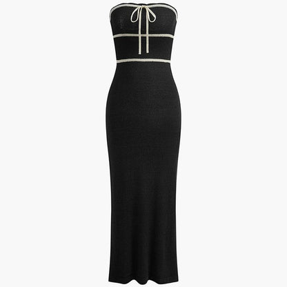 Knotted Tube Midi Sweater Dress